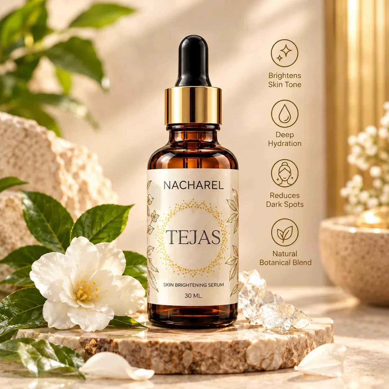 Tejas face brightening serum bottle