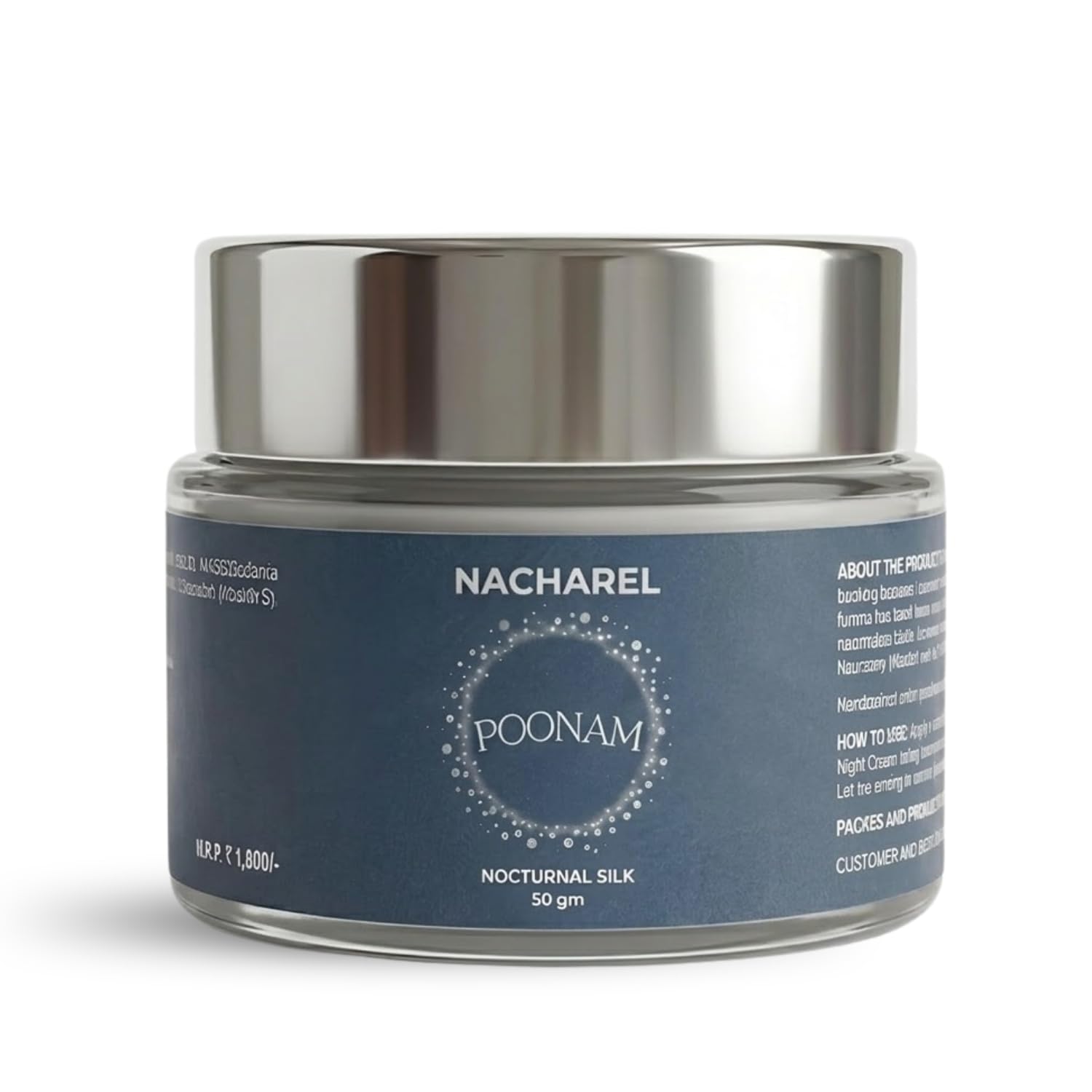 Poonam Night Cream by Nacharel jar on a clean surface - Overnight Repair & Brightening Night Cream for Glowing Skin